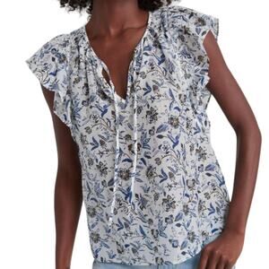 Lucky Brand Printed Flutter Sleeve Top